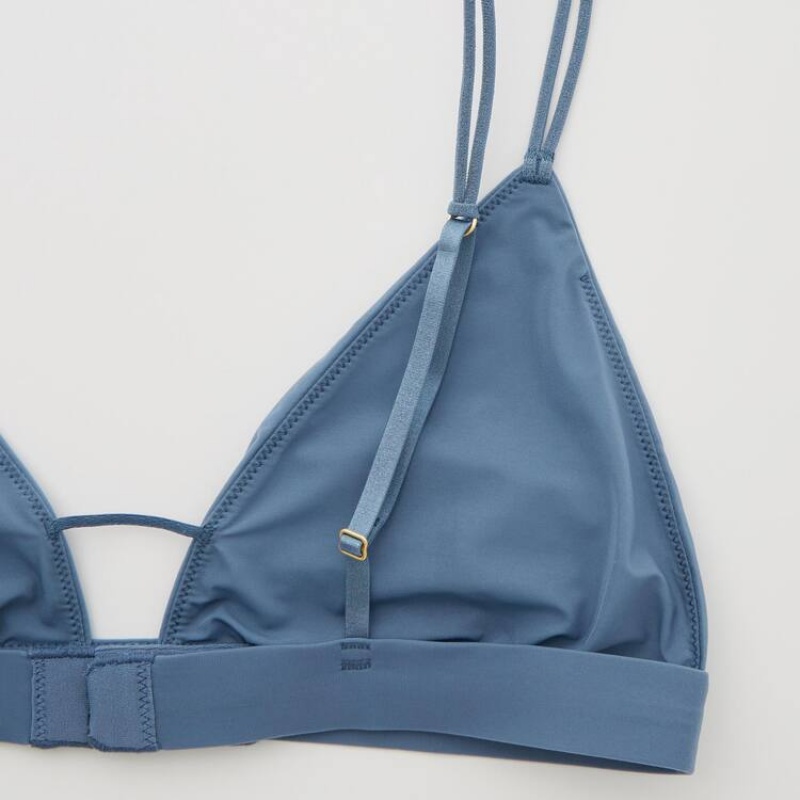 Uniqlo Mame Kurogouchi Sheer Triangle Wireless Women's Bras Blue | XWIDPV203