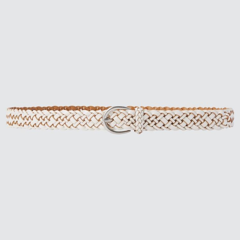 Uniqlo Mesh Leather Women\'s Belts White | ASQXDN874