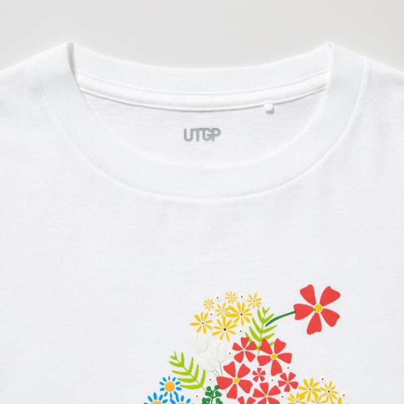 Uniqlo Mfa Utgp2023 Graphic Kids' T Shirts White | ZEBPVC317