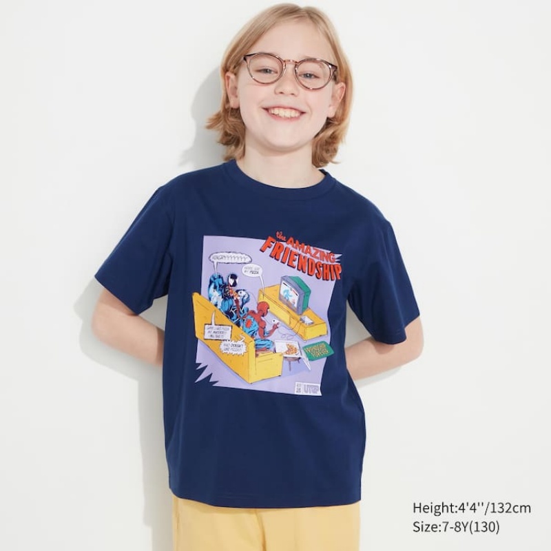 Uniqlo Mfa Utgp2023 Graphic Kids' T Shirts Navy | KXFCON236