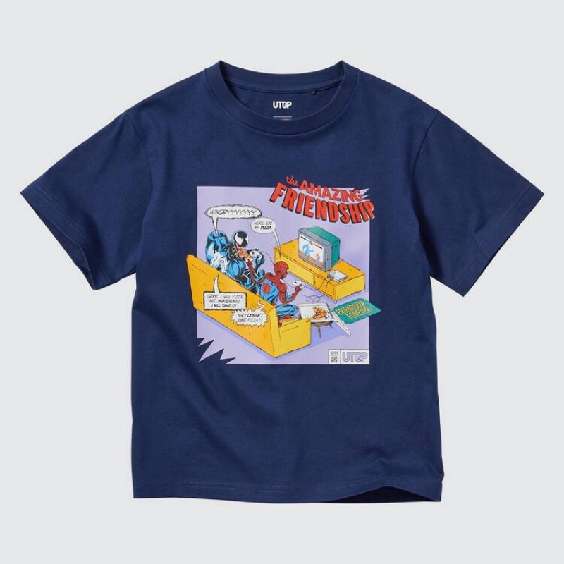 Uniqlo Mfa Utgp2023 Graphic Kids' T Shirts Navy | KXFCON236