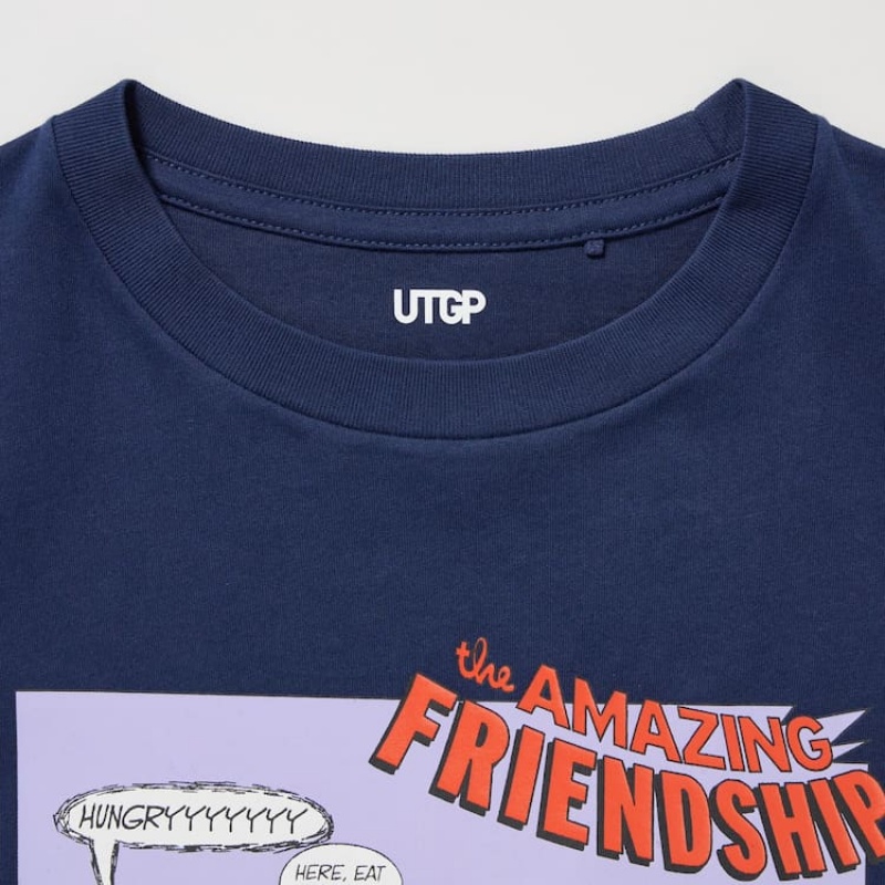 Uniqlo Mfa Utgp2023 Graphic Kids' T Shirts Navy | KXFCON236