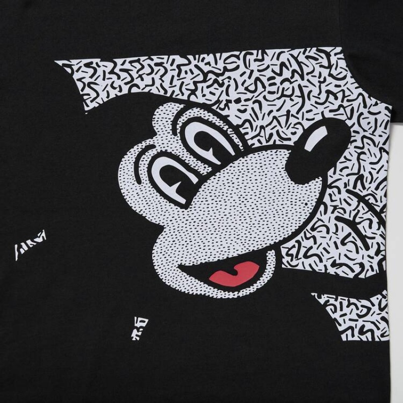 Uniqlo Mickey X Keith Haring Ut Graphic Men's T Shirts Black | ZEXIAW659