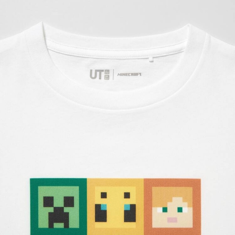 Uniqlo Minecraft Ut Graphic Kids' T Shirts White | JDIMWT580