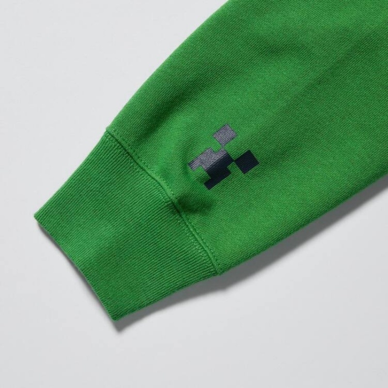 Uniqlo Minecraft Ut Graphic Sweat Kids' Hoodie Green | FOWSDB582