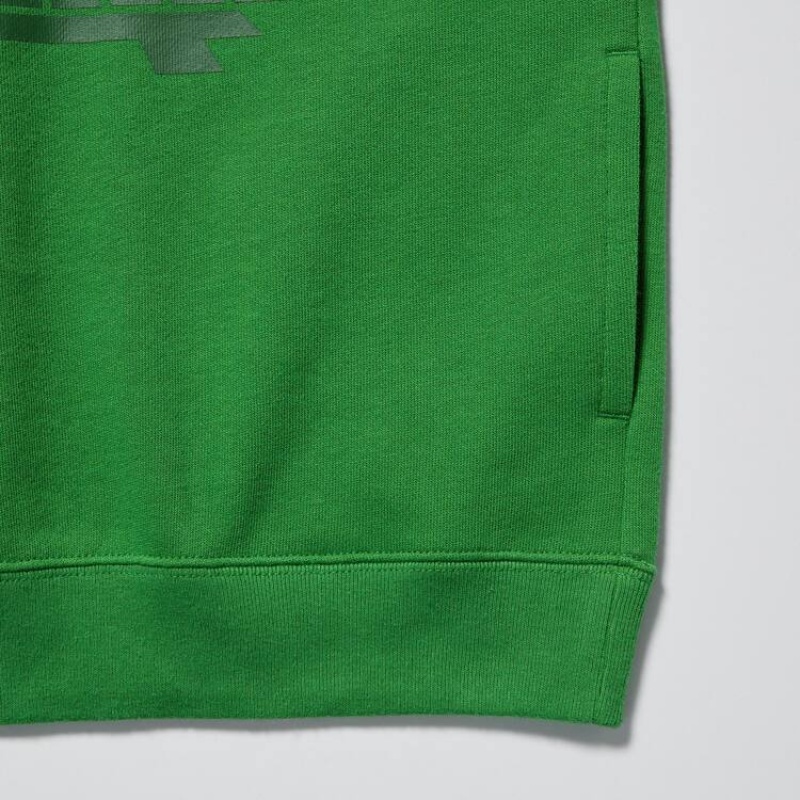 Uniqlo Minecraft Ut Graphic Sweat Kids' Hoodie Green | FOWSDB582