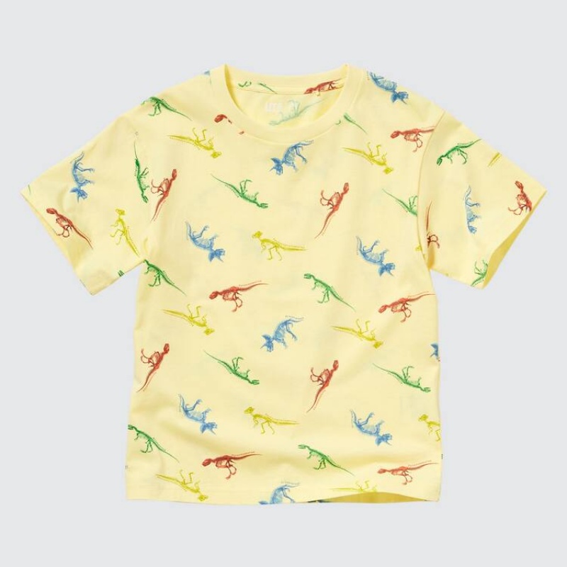 Uniqlo National Museum Of Nature And Science Tokyo Ut Graphic Kids' T Shirts Yellow | AJICZR514