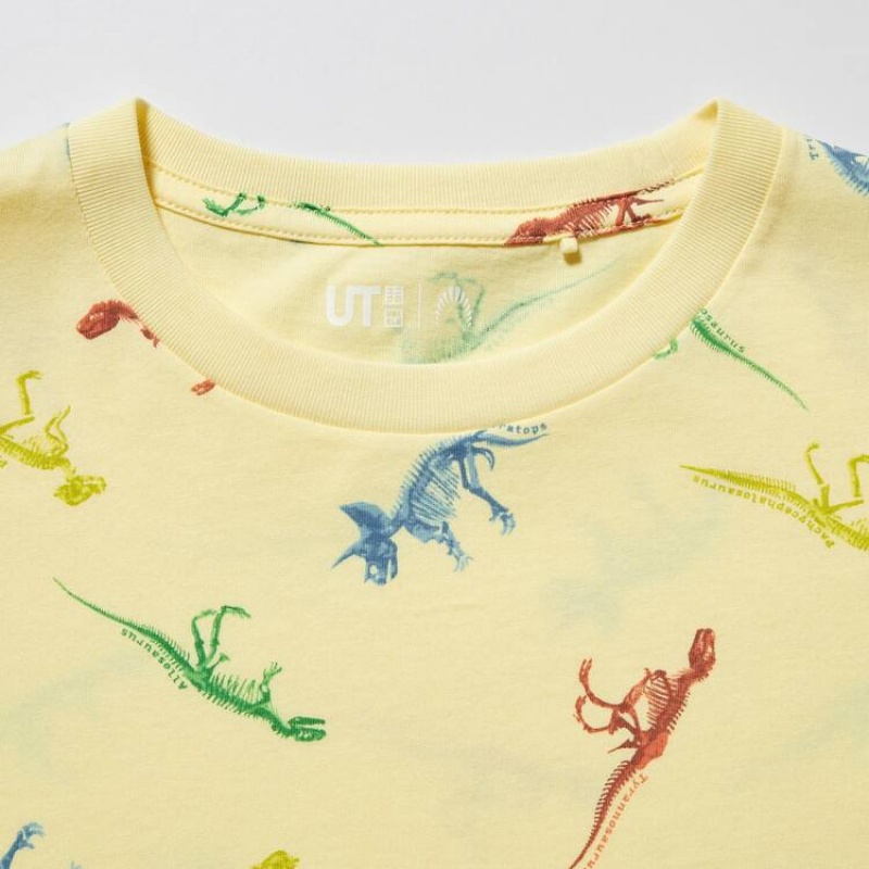 Uniqlo National Museum Of Nature And Science Tokyo Ut Graphic Kids' T Shirts Yellow | AJICZR514