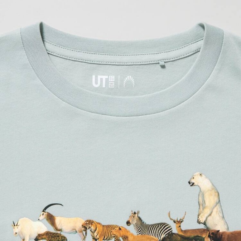 Uniqlo National Museum Of Nature And Science Tokyo Ut Graphic Kids' T Shirts Light Green | SWIRXP514