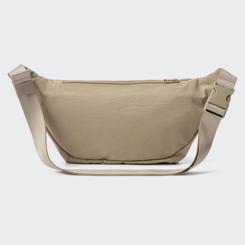 Uniqlo Nylon Crossbody Men's Bags Beige | MWSGNR741