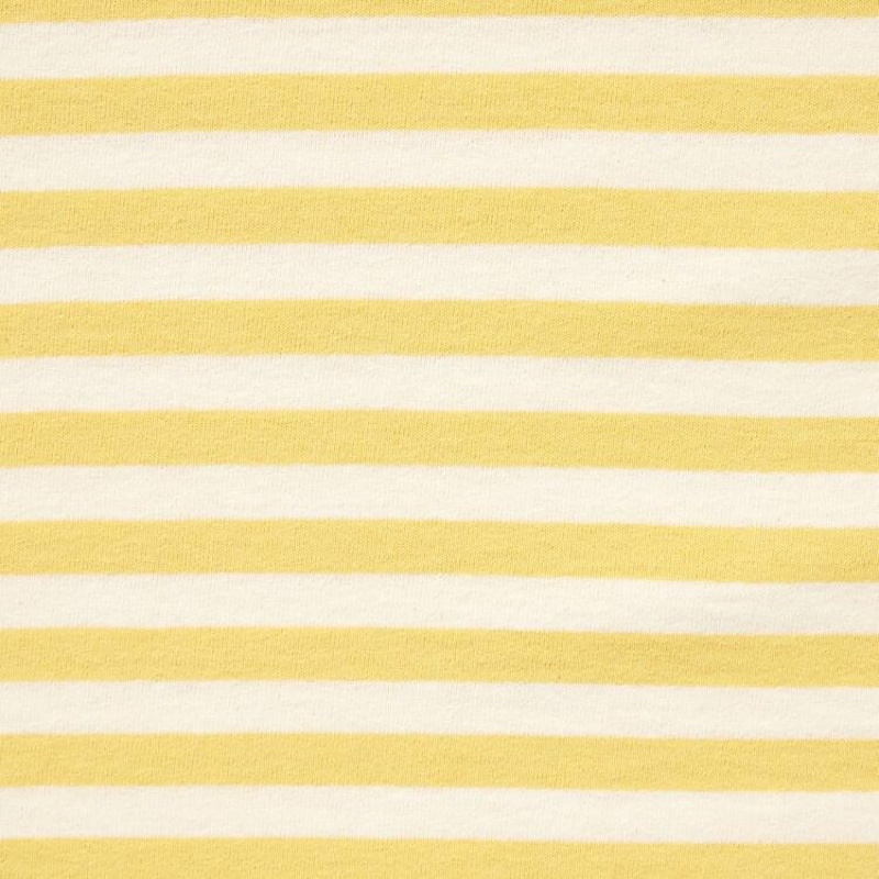 Uniqlo Oversized Striped Half Sleeved Men's T Shirts Yellow | UMILBX137