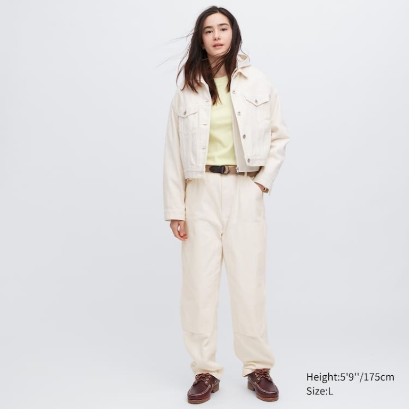 Uniqlo Painter Men's Trousers White | YMWCXQ145