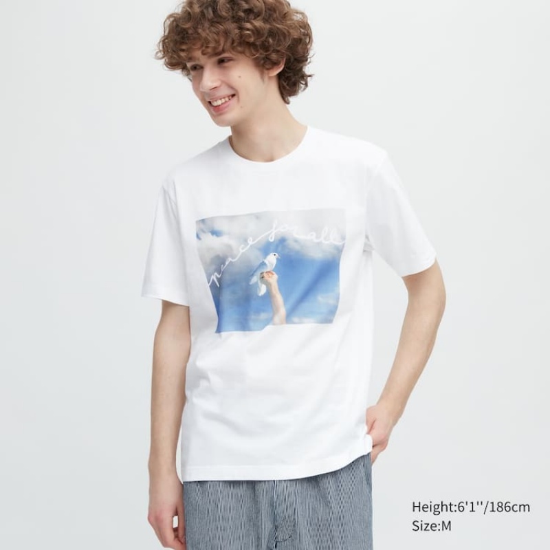 Uniqlo Peace For All Ut Graphic (Cristina De Middel) Women's T Shirts White | PMNBTL341