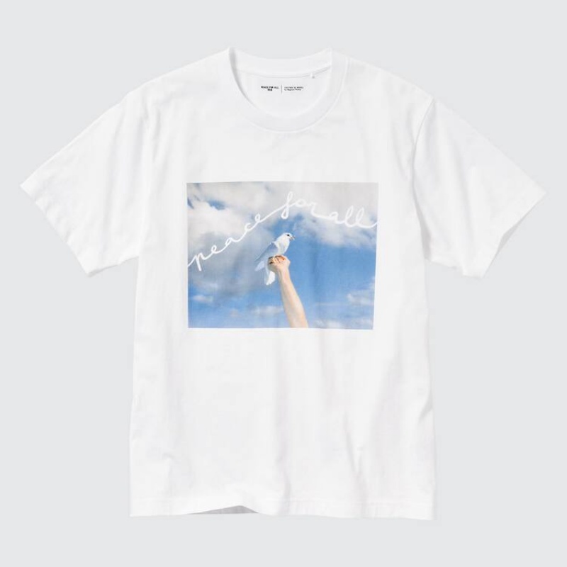 Uniqlo Peace For All Ut Graphic (Cristina De Middel) Women's T Shirts White | PMNBTL341