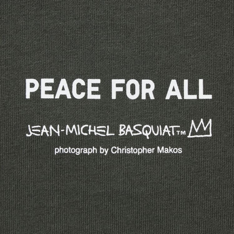 Uniqlo Peace For All Ut Graphic (Jean-michel Basquiat And Christopher Makos) Women's T Shirts Dark Grey | OBLPRC907