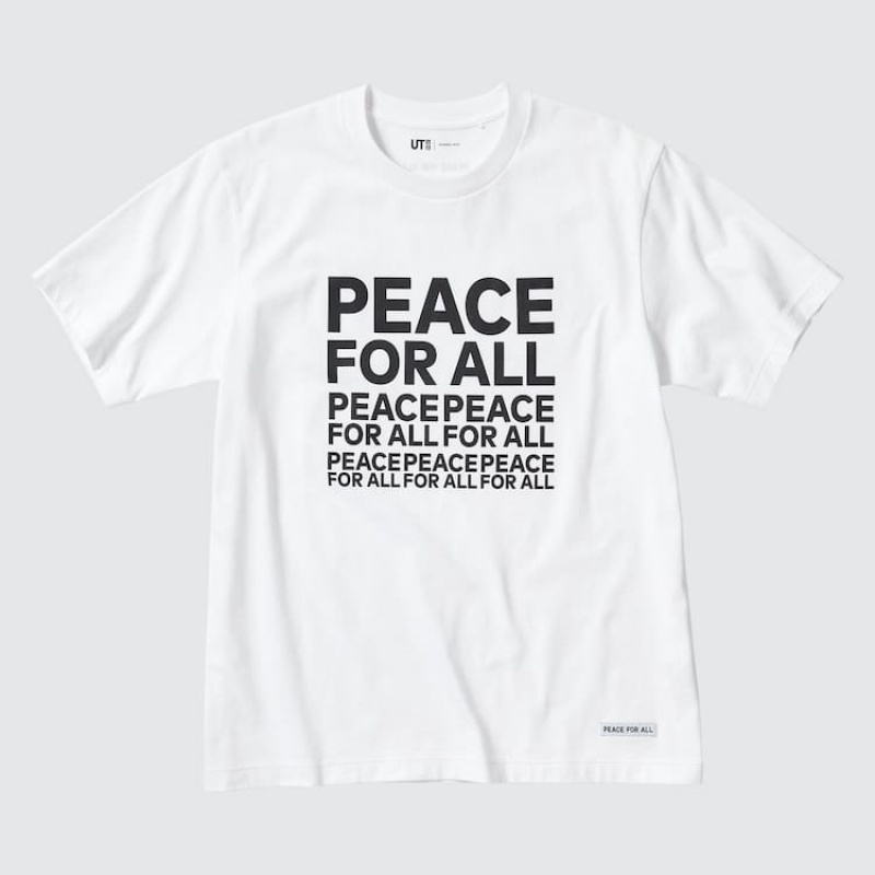 Uniqlo Peace For All Ut Graphic (Kashiwa Sato) Men's T Shirts White | GZNSVK975