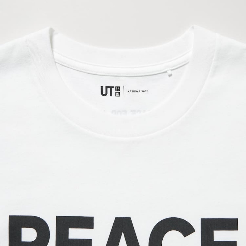 Uniqlo Peace For All Ut Graphic (Kashiwa Sato) Men's T Shirts White | GZNSVK975