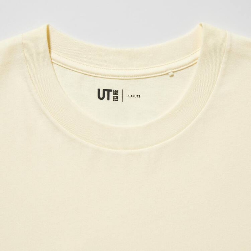 Uniqlo Peace For All Ut Graphic (Peanuts) Men's T Shirts Yellow | FKTPAN015