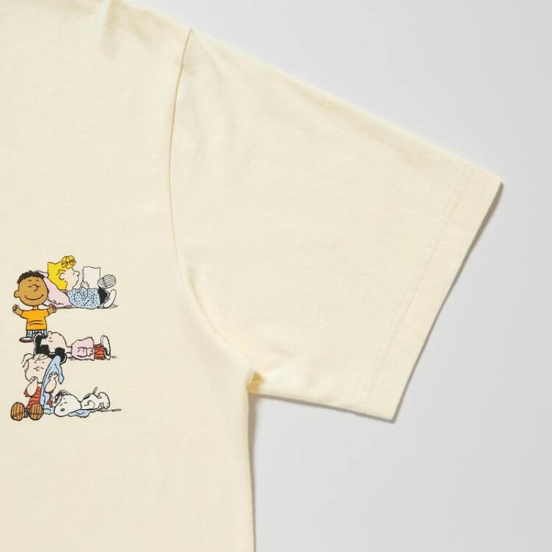 Uniqlo Peace For All Ut Graphic (Peanuts) Men's T Shirts Yellow | FKTPAN015