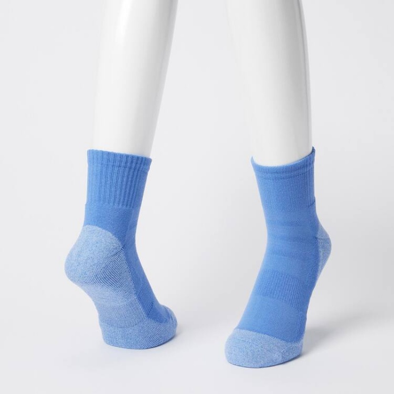 Uniqlo Pile Colour Block Sports Half Men's Socks Blue | GJRAHQ209