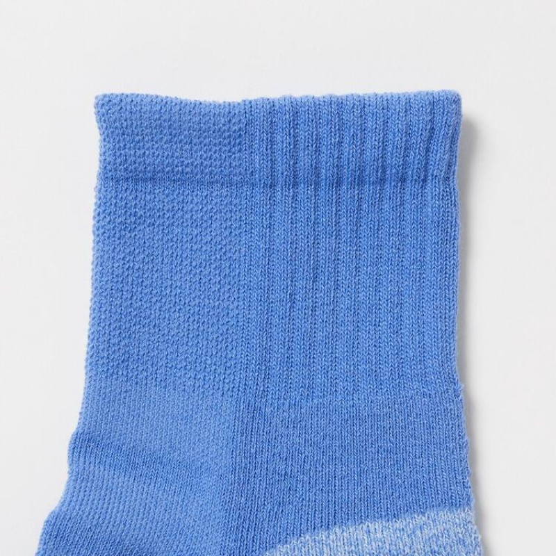 Uniqlo Pile Colour Block Sports Half Men's Socks Blue | GJRAHQ209