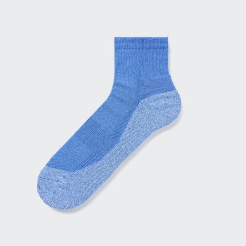 Uniqlo Pile Colour Block Sports Half Men\'s Socks Blue | GJRAHQ209