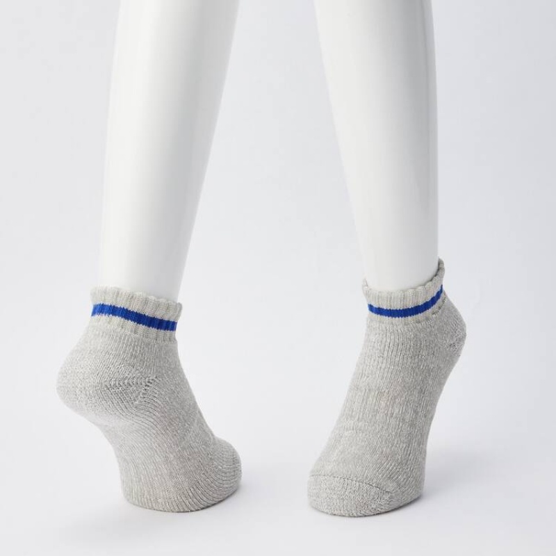 Uniqlo Pile Plating Short Men's Socks Grey | AOHSJL607