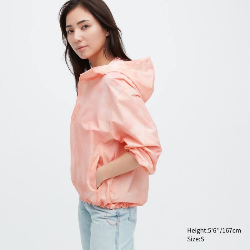 Uniqlo Pocketable Uv Protection (Pattern) Women's Parka Pink | BHNDRG298