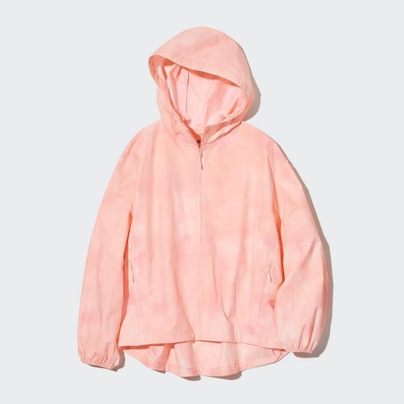 Uniqlo Pocketable Uv Protection (Pattern) Women's Parka Pink | BHNDRG298