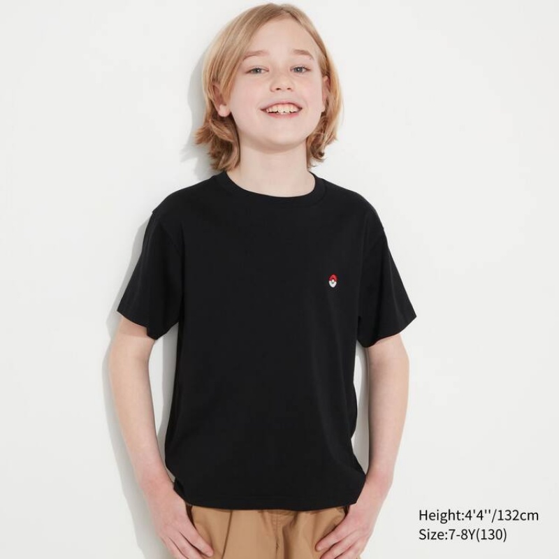 Uniqlo Pokemon Ut Graphic Kids' T Shirts Black | TVAXRK967