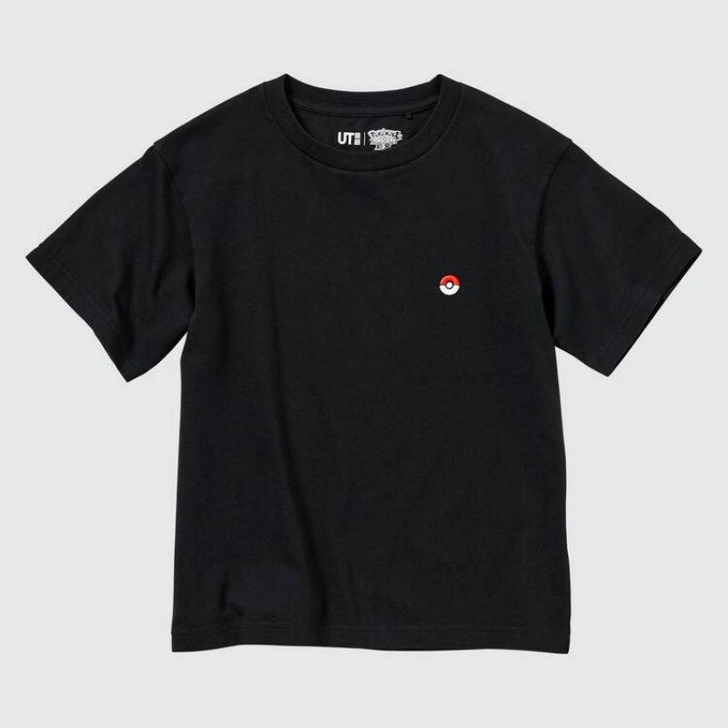 Uniqlo Pokemon Ut Graphic Kids' T Shirts Black | TVAXRK967