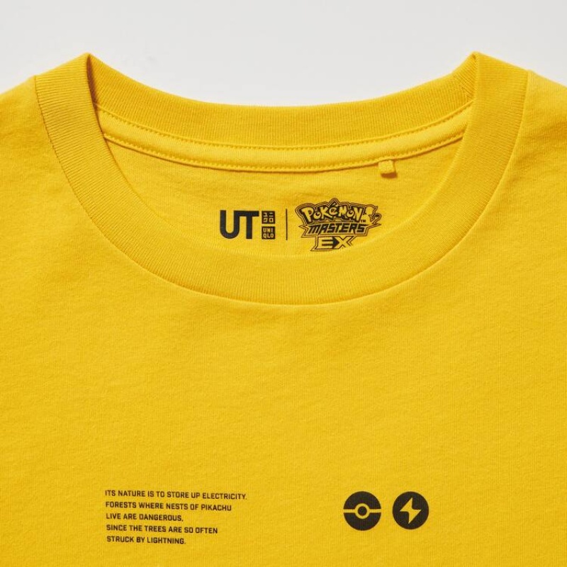 Uniqlo Pokemon Ut Graphic Kids' T Shirts Yellow | WTGVBJ576