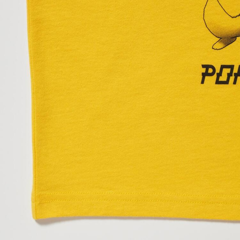 Uniqlo Pokemon Ut Graphic Kids' T Shirts Yellow | WTGVBJ576