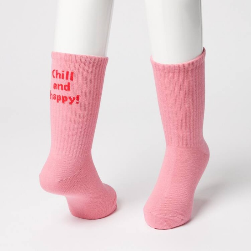 Uniqlo Regular (Three Pairs) Kids' Socks Pink / Yellow | WJGMSI075