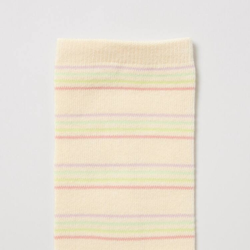 Uniqlo Regular (Three Pairs) Kids' Socks Pink / Yellow | WJGMSI075