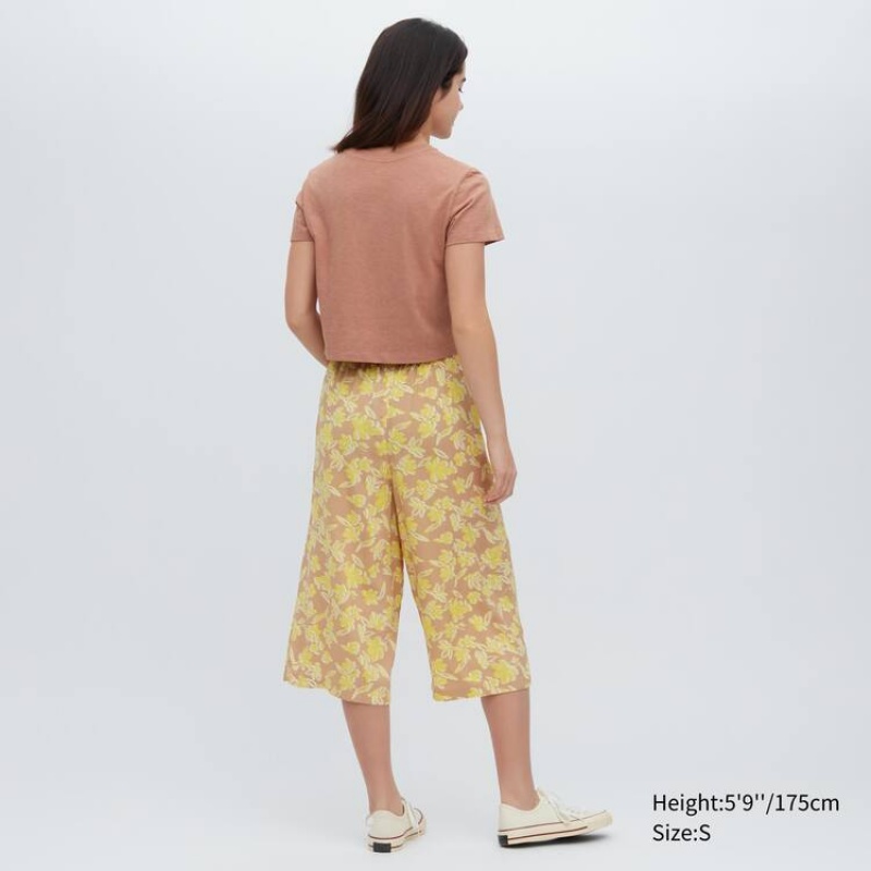 Uniqlo Relaco 3/4 Women's Loungewear Yellow | JMNAZE403