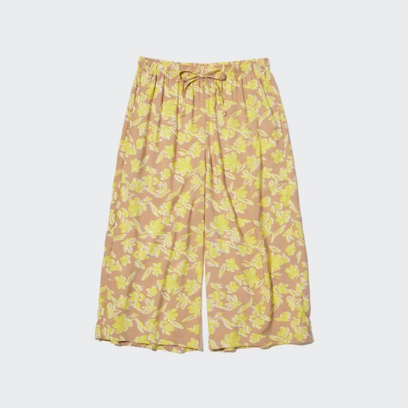 Uniqlo Relaco 3/4 Women's Loungewear Yellow | JMNAZE403