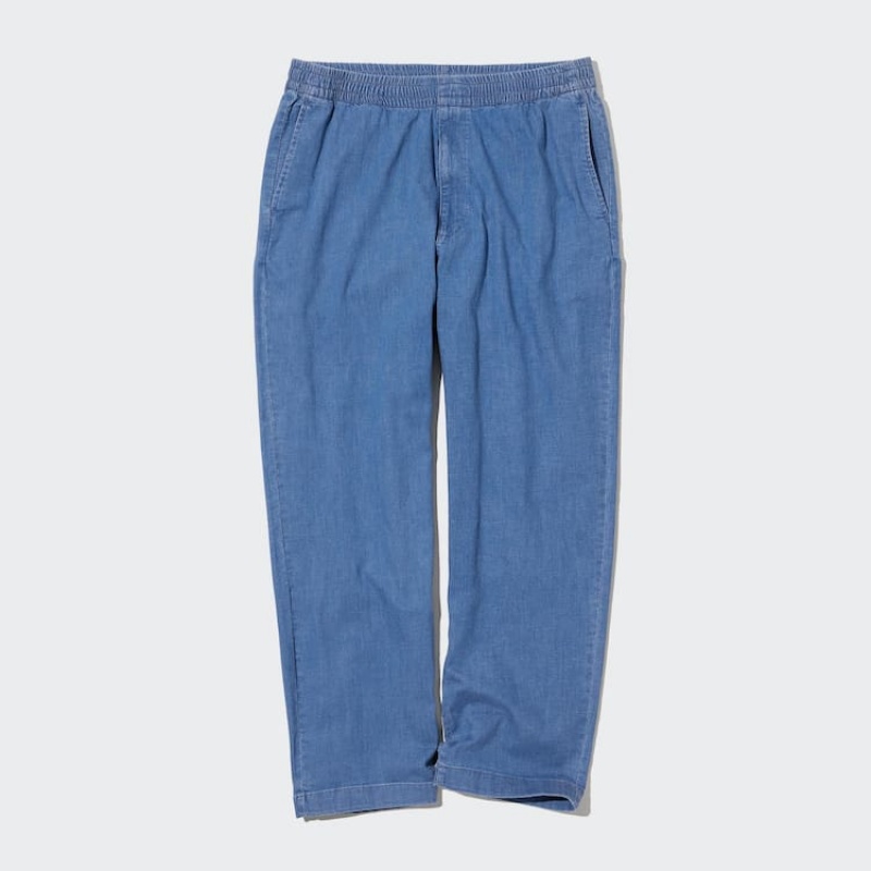 Uniqlo Relaxed Fit Ankle Length Men's Trousers Blue | HLXURT138