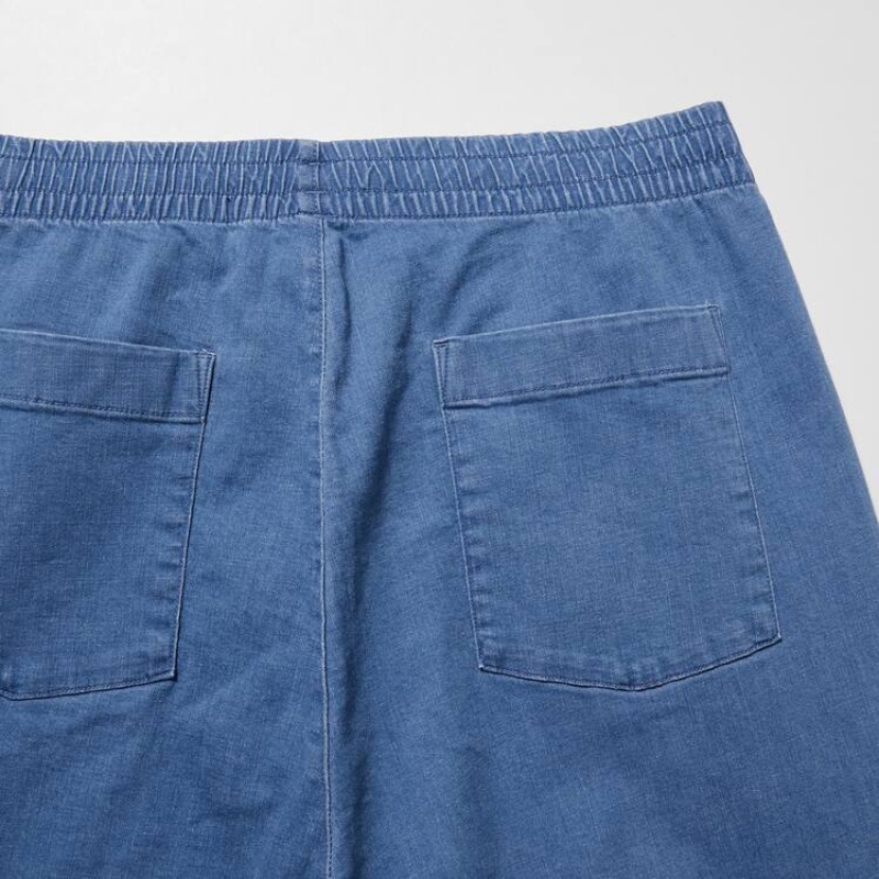 Uniqlo Relaxed Fit Ankle Length Men's Trousers Blue | HLXURT138