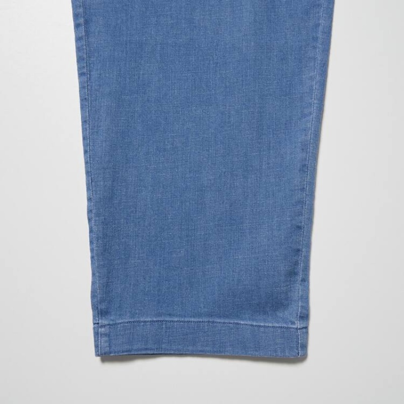 Uniqlo Relaxed Fit Ankle Length Men's Trousers Blue | HLXURT138