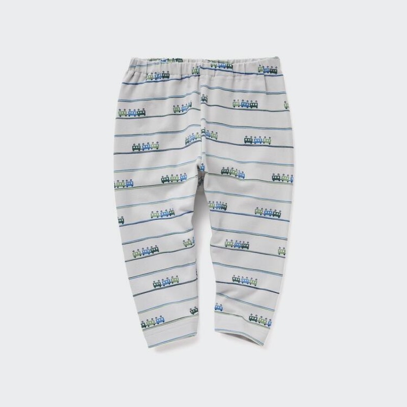 Uniqlo Relaxed Train Print Baby Leggings Light Grey | ONPQGR649