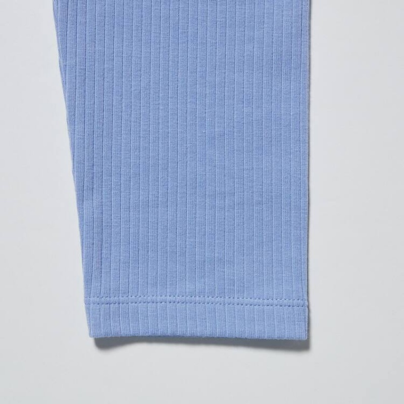 Uniqlo Ribbed Kids' Leggings Blue | ETHXVU983