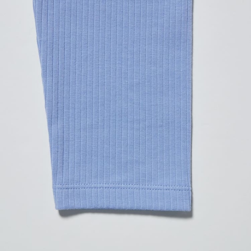 Uniqlo Ribbed Kids' Leggings Blue | KGIJZD314