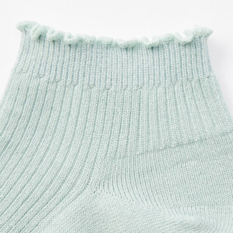 Uniqlo Ribbed Short (Three Pairs) Kids' Socks Pink / Green / Grey | EVMNJF567