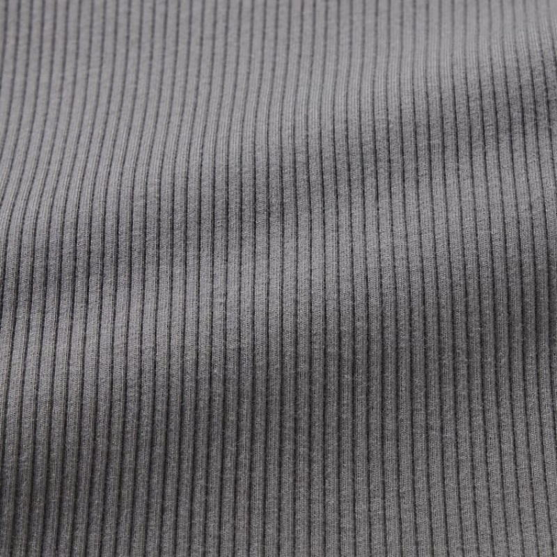 Uniqlo Ribbed Women's Tops Grey | FDAZQC934