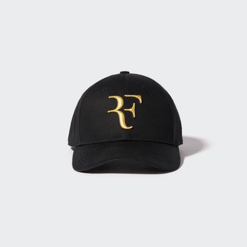 Uniqlo Roger Federer Rf Commemorative Men's Caps Black | BOZPTM687