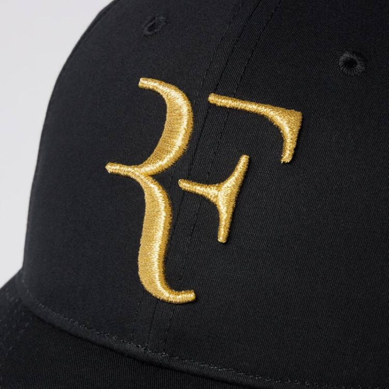 Uniqlo Roger Federer Rf Commemorative Men's Caps Black | BOZPTM687