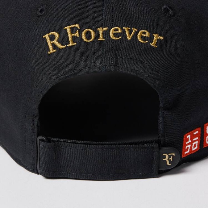 Uniqlo Roger Federer Rf Commemorative Men's Caps Black | BOZPTM687