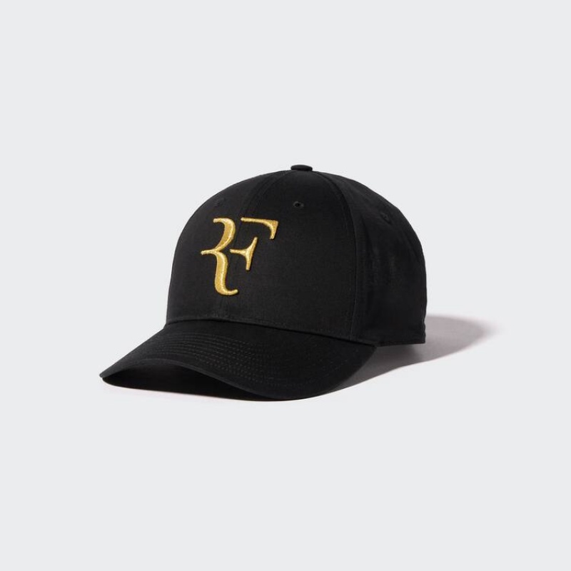 Uniqlo Roger Federer Rf Commemorative Men\'s Caps Black | BOZPTM687