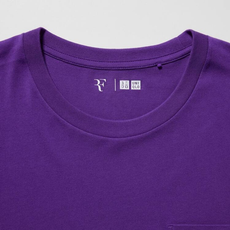 Uniqlo Roger Federer Rf Graphic Women's T Shirts Purple | TBNVKM679